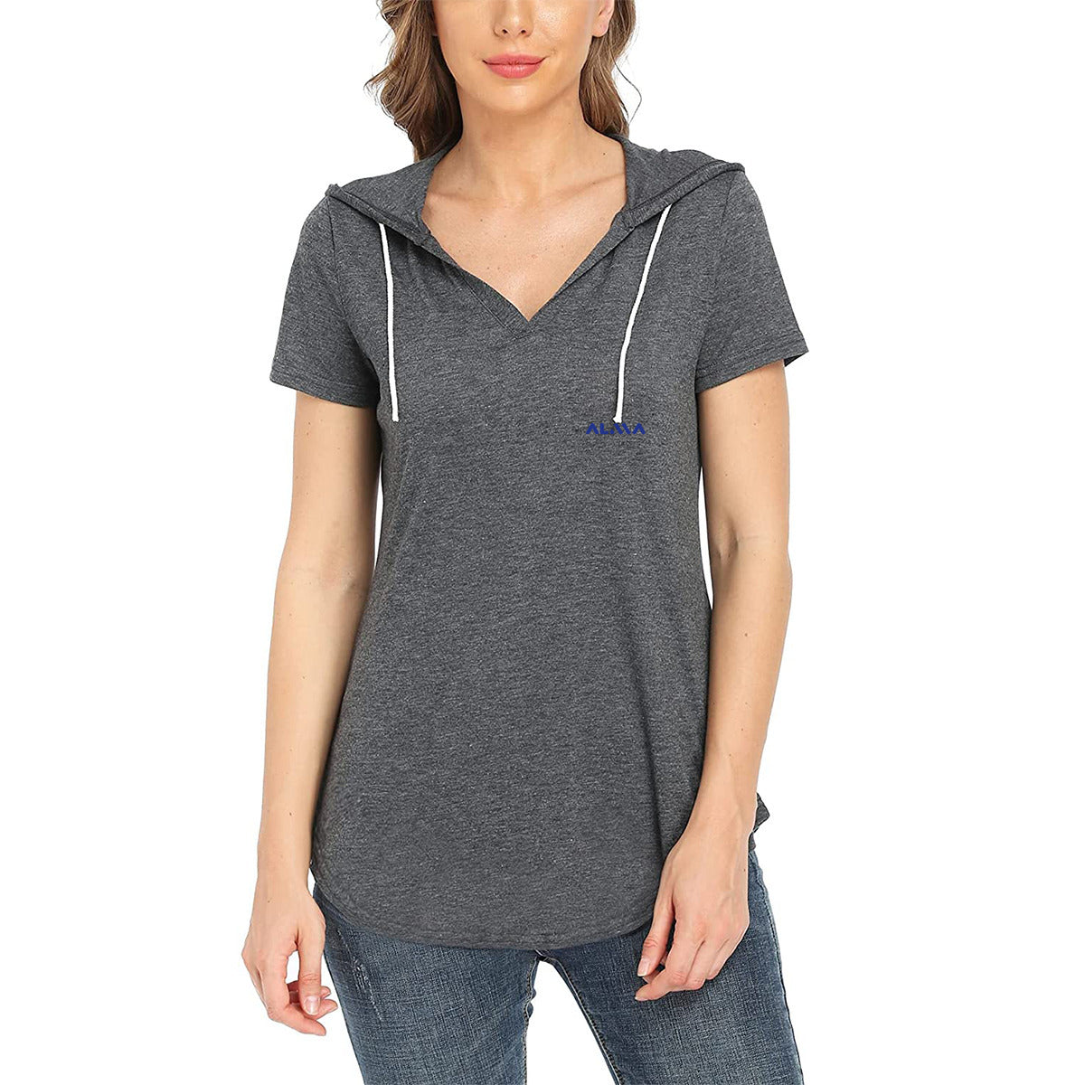 Women's T-shirt With Hood Alma Brand 24075