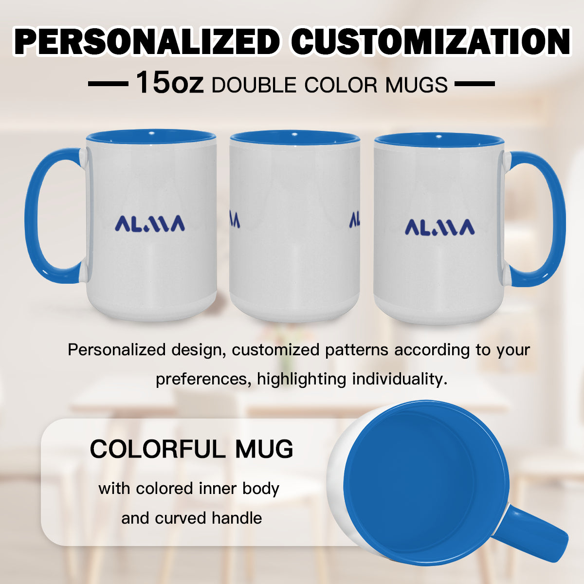 15oz Personalized Two-Tone Mug | Alma Brand