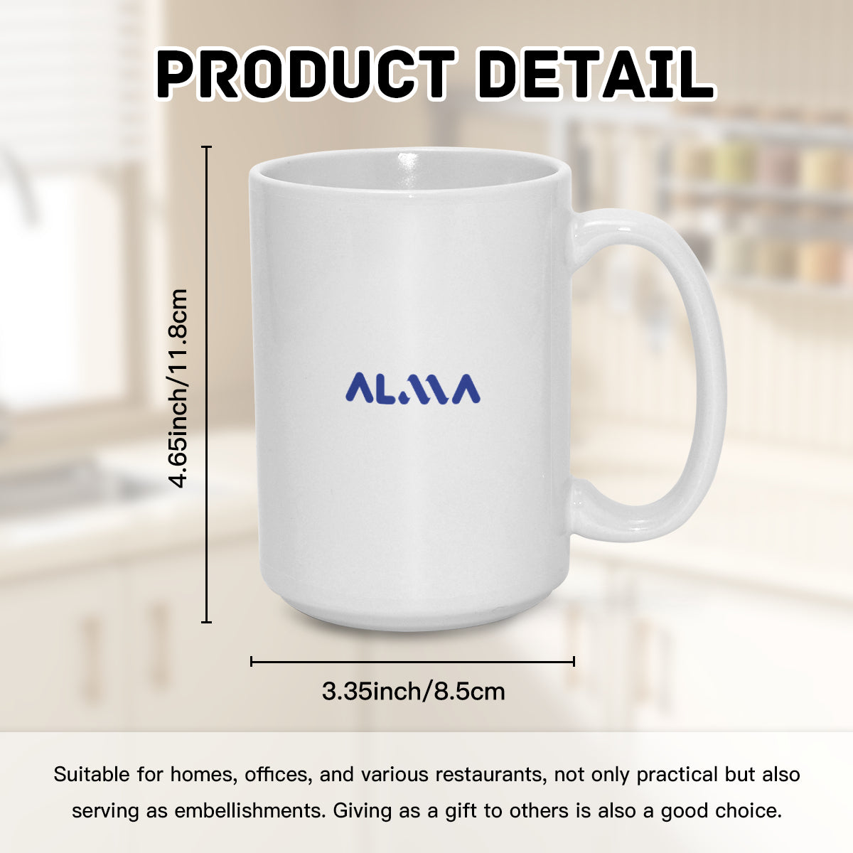 15oz Mug | Ceramic (Made in USA）(Free Shipping) | Alma Brand