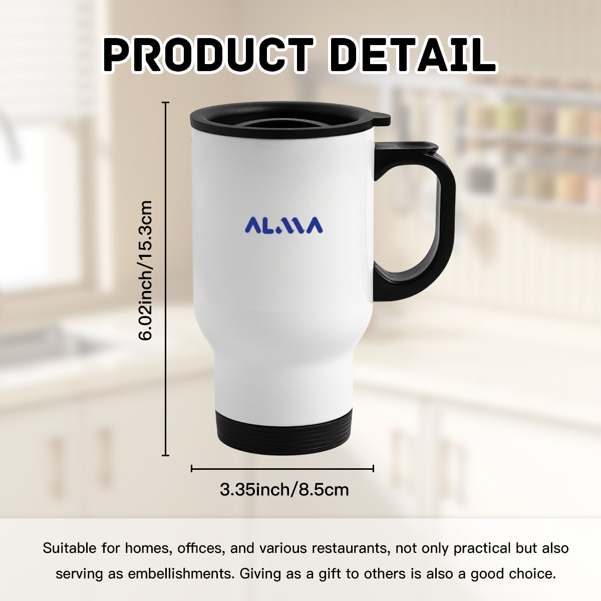 14oz Tumbler with Handle, Travel Mug | Alma Brand