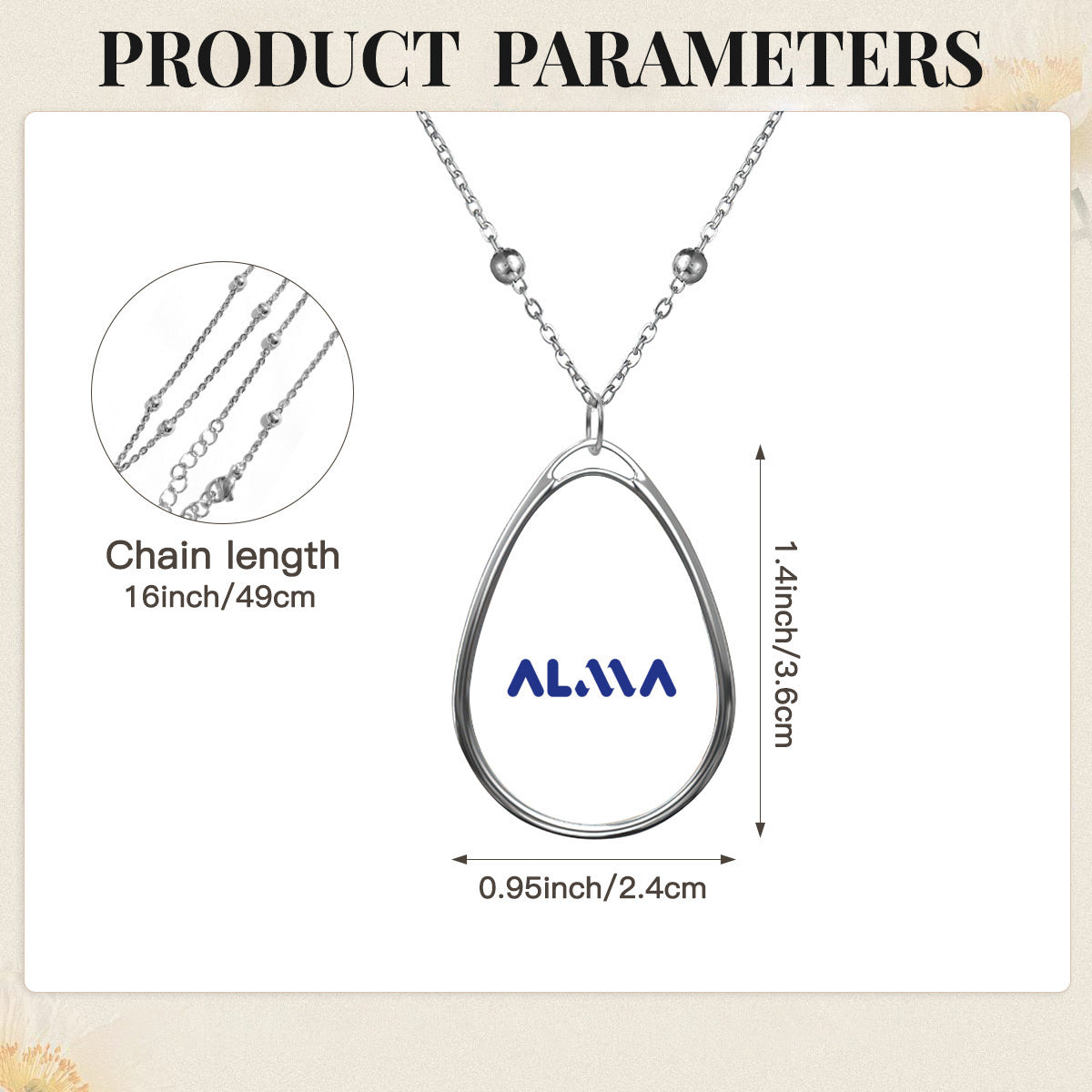 Personalized Oval Necklace,Teardrop Shape Necklace | Alma Brand