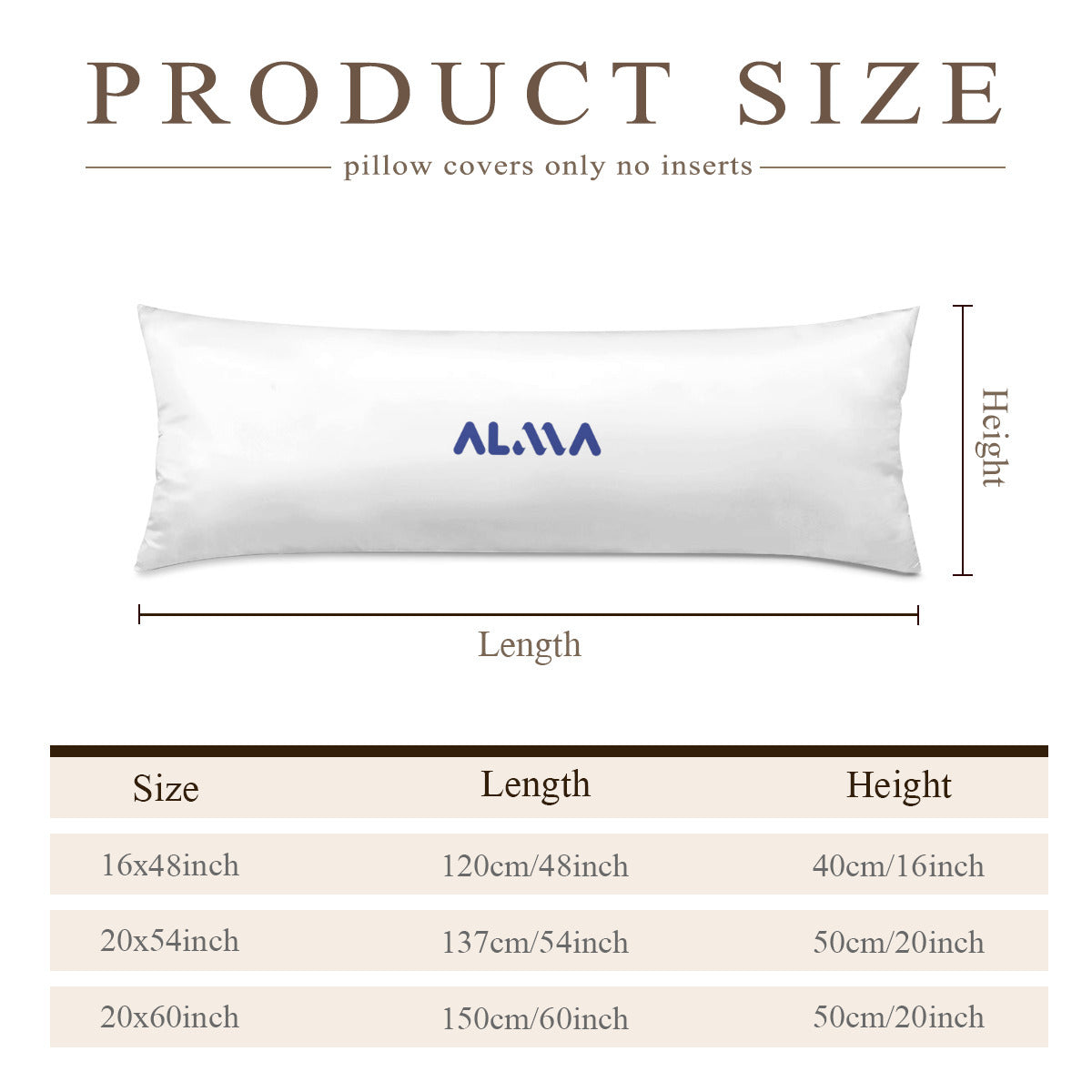 Long Pillow Cover Double-Sided Polyester I Alma Brand