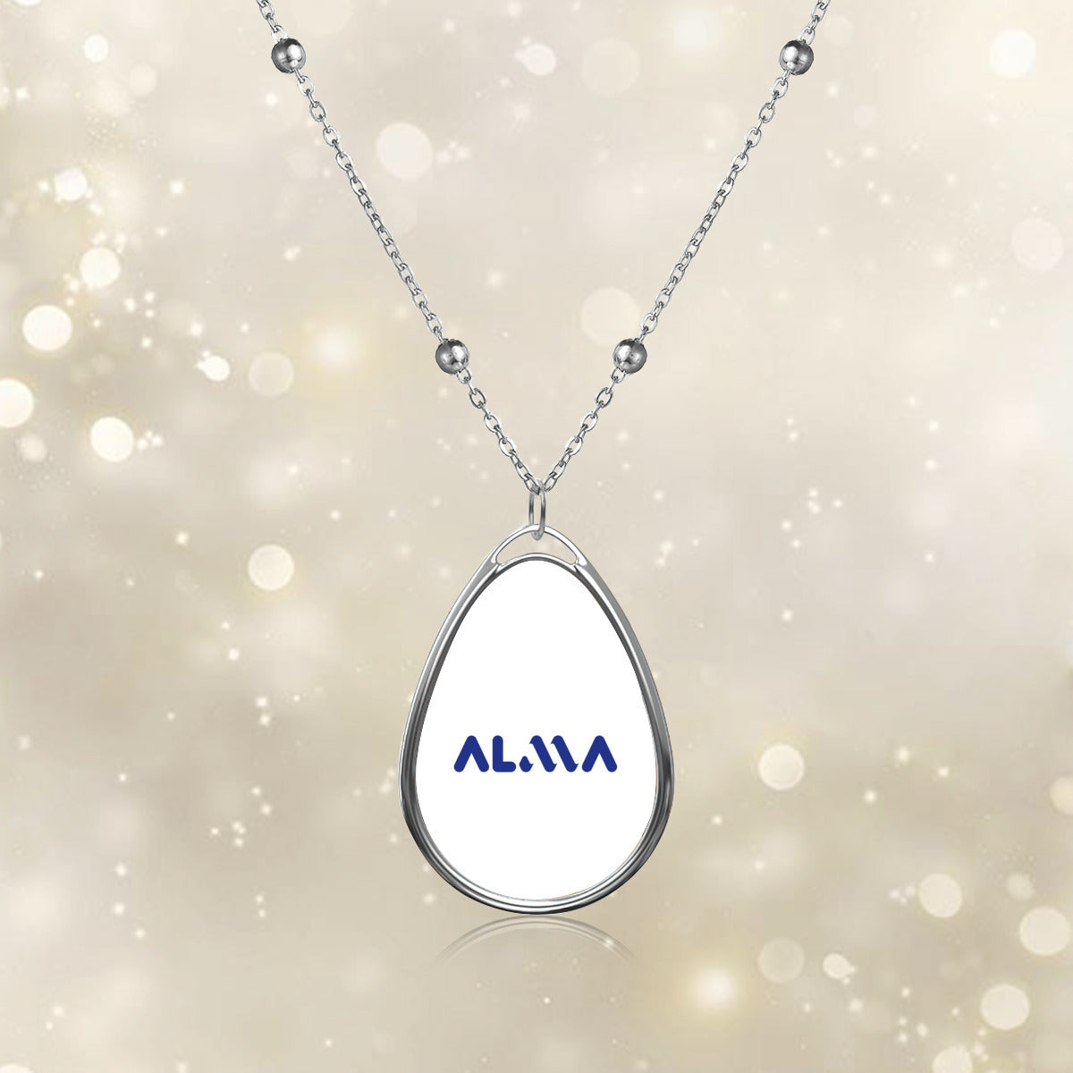 Personalized Oval Necklace,Teardrop Shape Necklace | Alma Brand