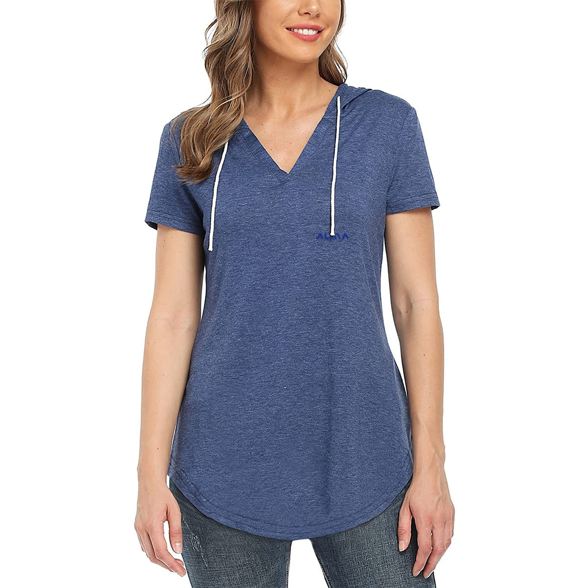 Women's T-shirt With Hood Alma Brand 24075